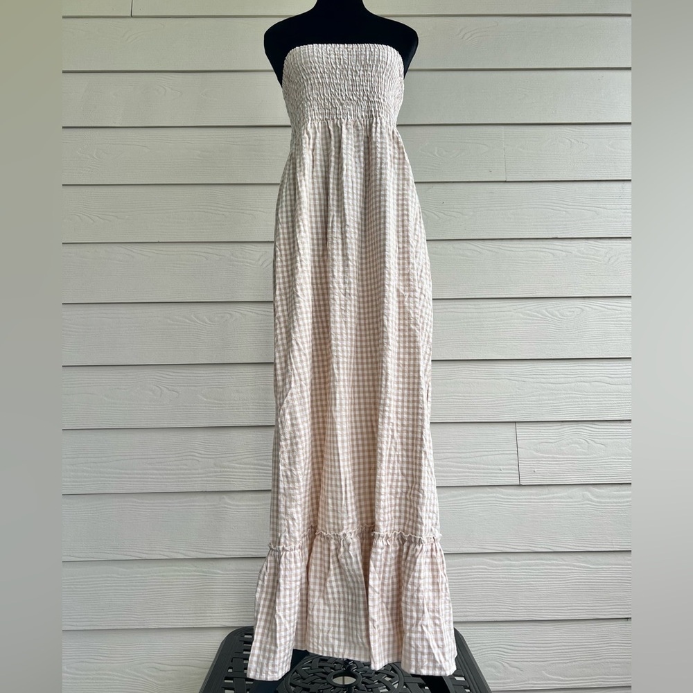 Raviya Women's Maxi Dress Cover-Up Tan & White